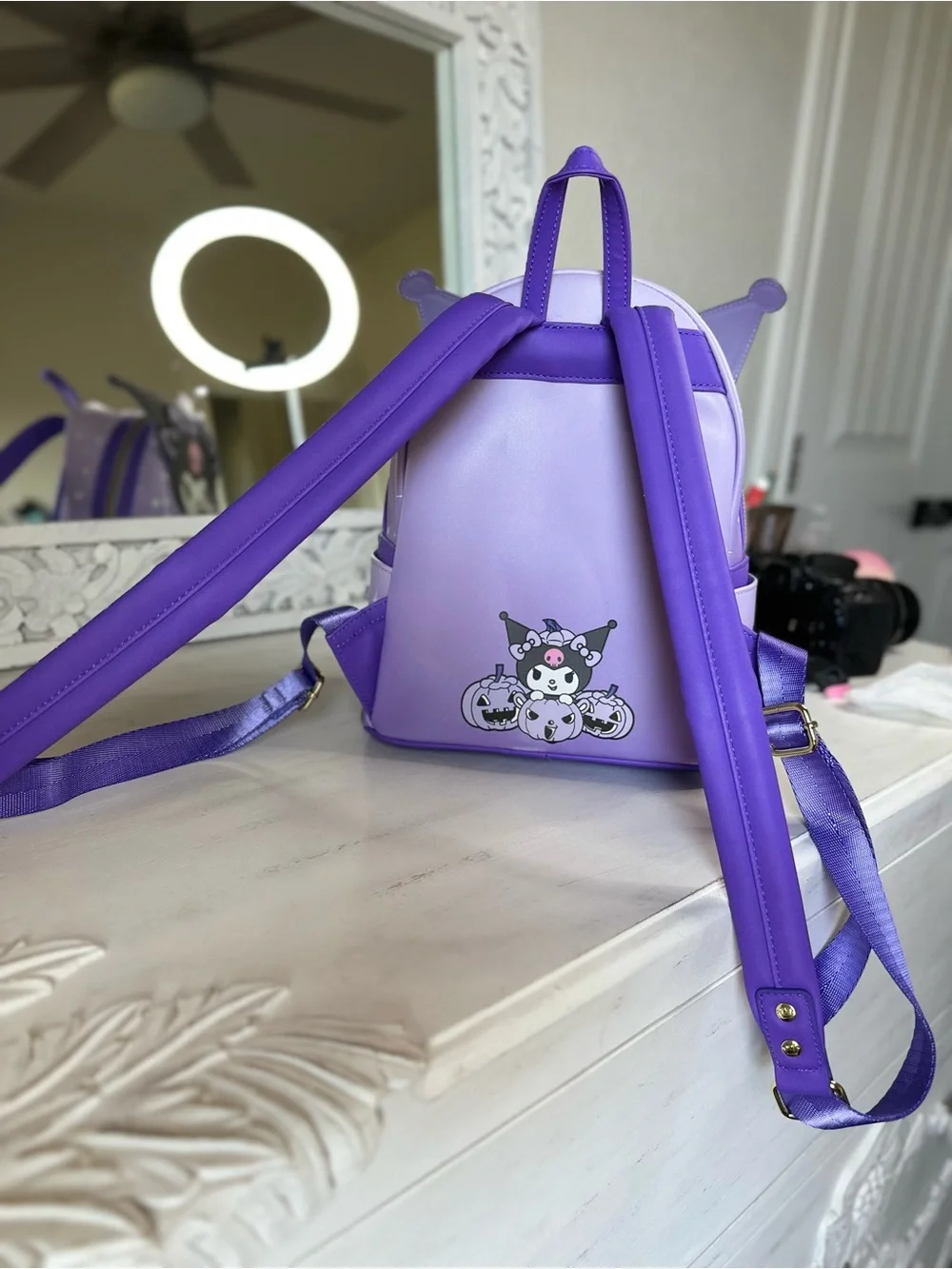 Loungefly Sanrio Kuromi Pumpkin Glow Mini Backpack